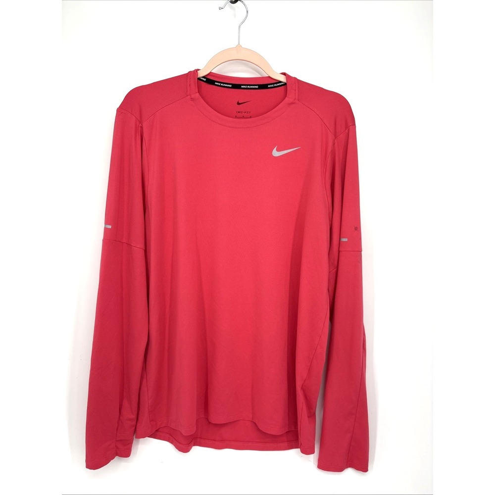 Nike Element Running Crew Mens Medium Orange Long Sleeve Top